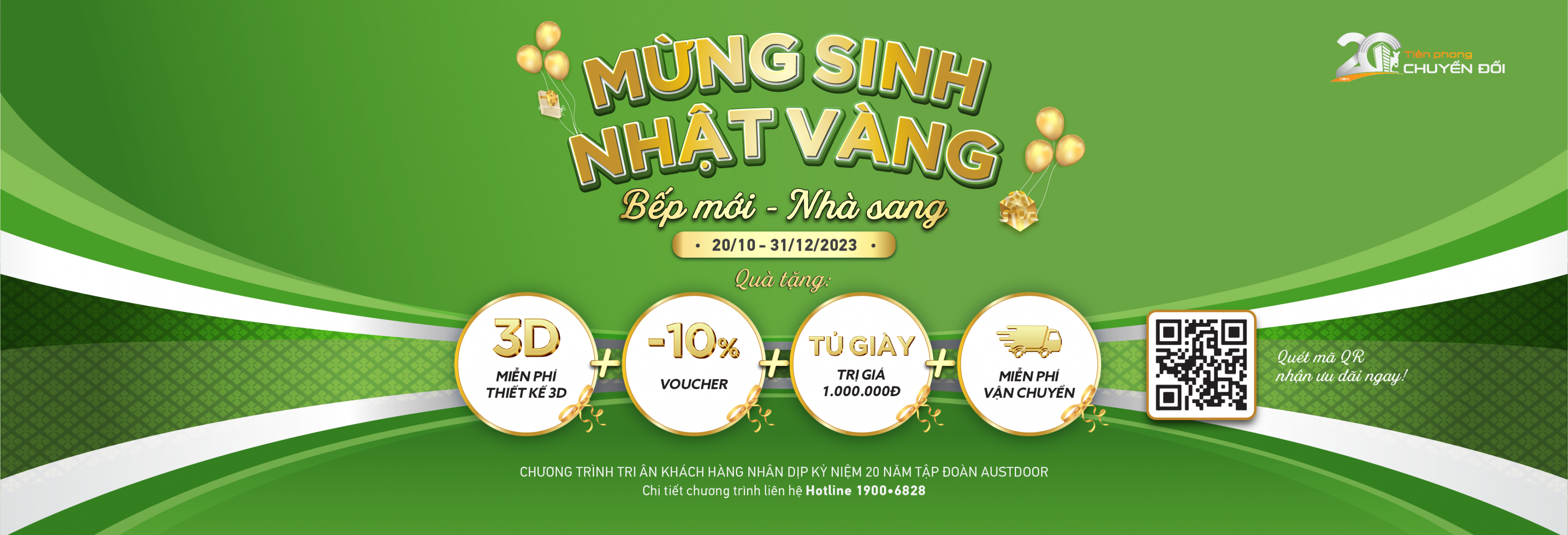 Mừng sinh nhật vàng – Bếp mới nhà sang, nhận ngàn ưu đãi khi đặt hàng tủ bếp